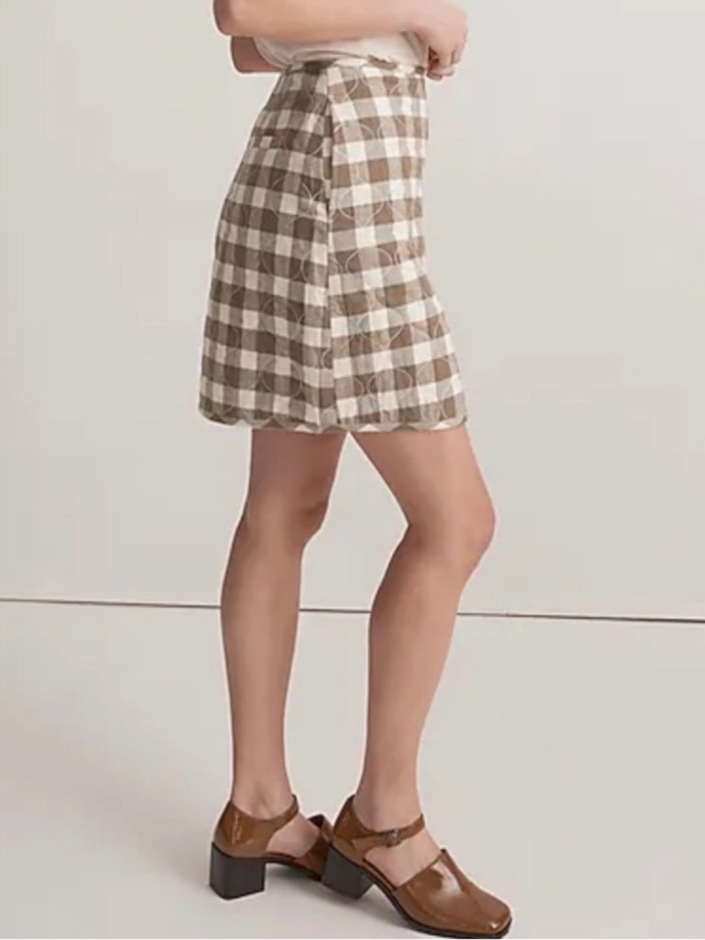 Madewell Quilted Flannel Mini Skirt with Side Buttons